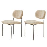 Conjunto Com 2 Cadeiras Metal Marchezine Moderna Mobilia Milano Prata - 1