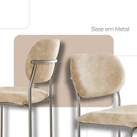 Conjunto Com 2 Cadeiras Metal Marchezine Moderna Mobilia Milano Prata