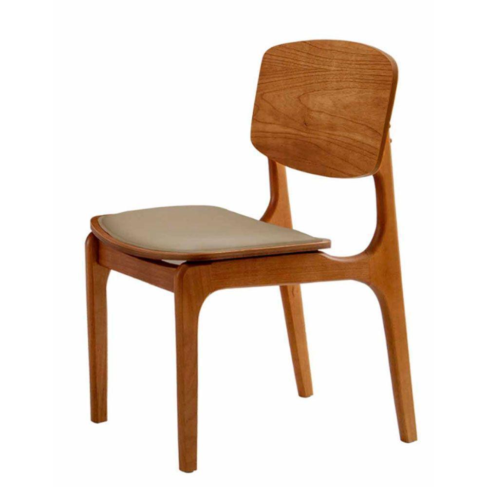 Conjunto Com 2 Cadeiras Malta Gold Moderna Mobília Veludo Bege Cinamomo Imbuia - 6