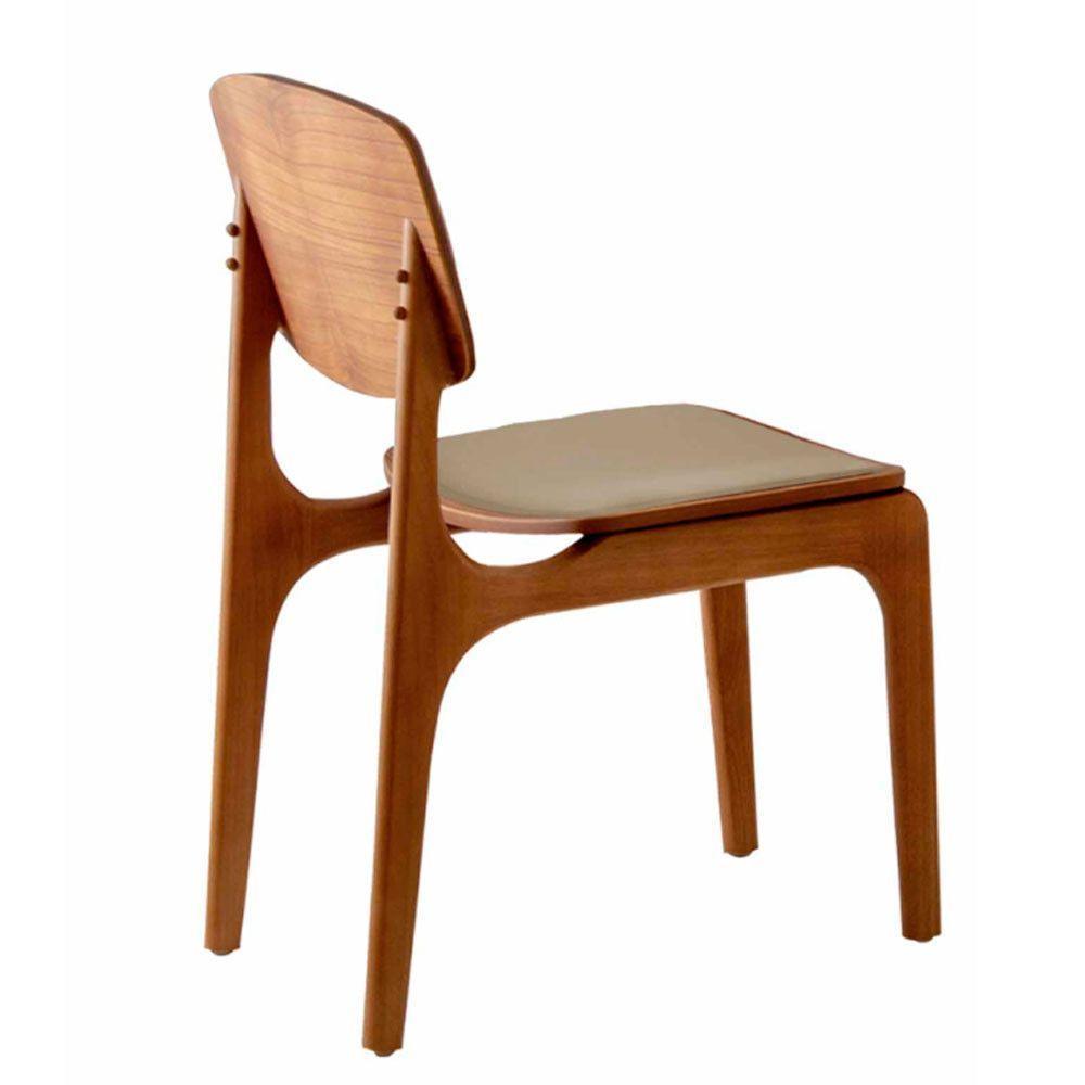 Conjunto Com 2 Cadeiras Malta Gold Moderna Mobília Veludo Bege Cinamomo Imbuia - 8