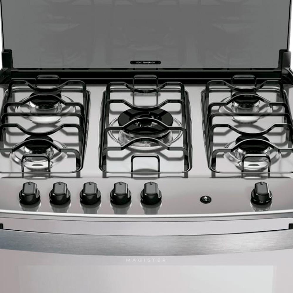 Fogão Dako Magister Style 5 Bocas Com Tripla Chama E Acendimento Automático Inox Bivolt - 5