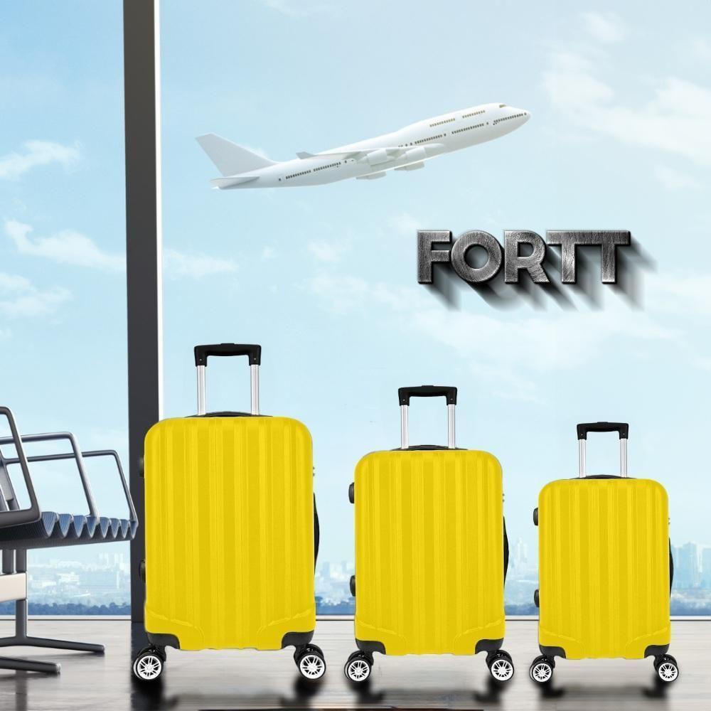 Kit Mala De Viagem ABS 3 Peças Adventure Fortt Amarela KMV01-AM - 5