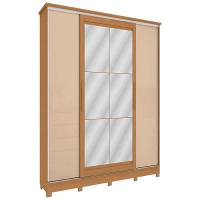 Guarda Roupa Casal CB01N565 4 Portas de Correr 4 Gavetas Canela-macadamia MDP