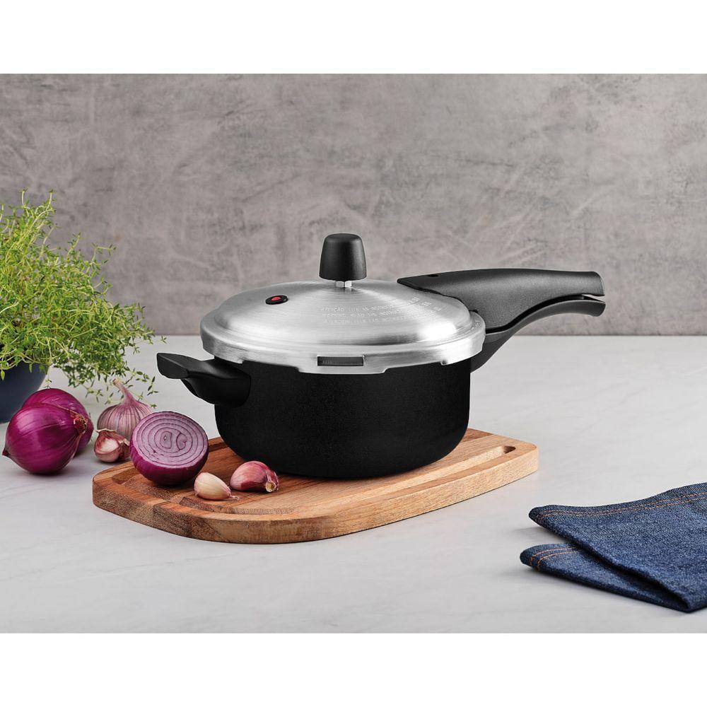 Panela De Pressão Tramontina Vancouver Alumínio Antiaderente Starflon Max Preto 20 Cm 3 L - 6