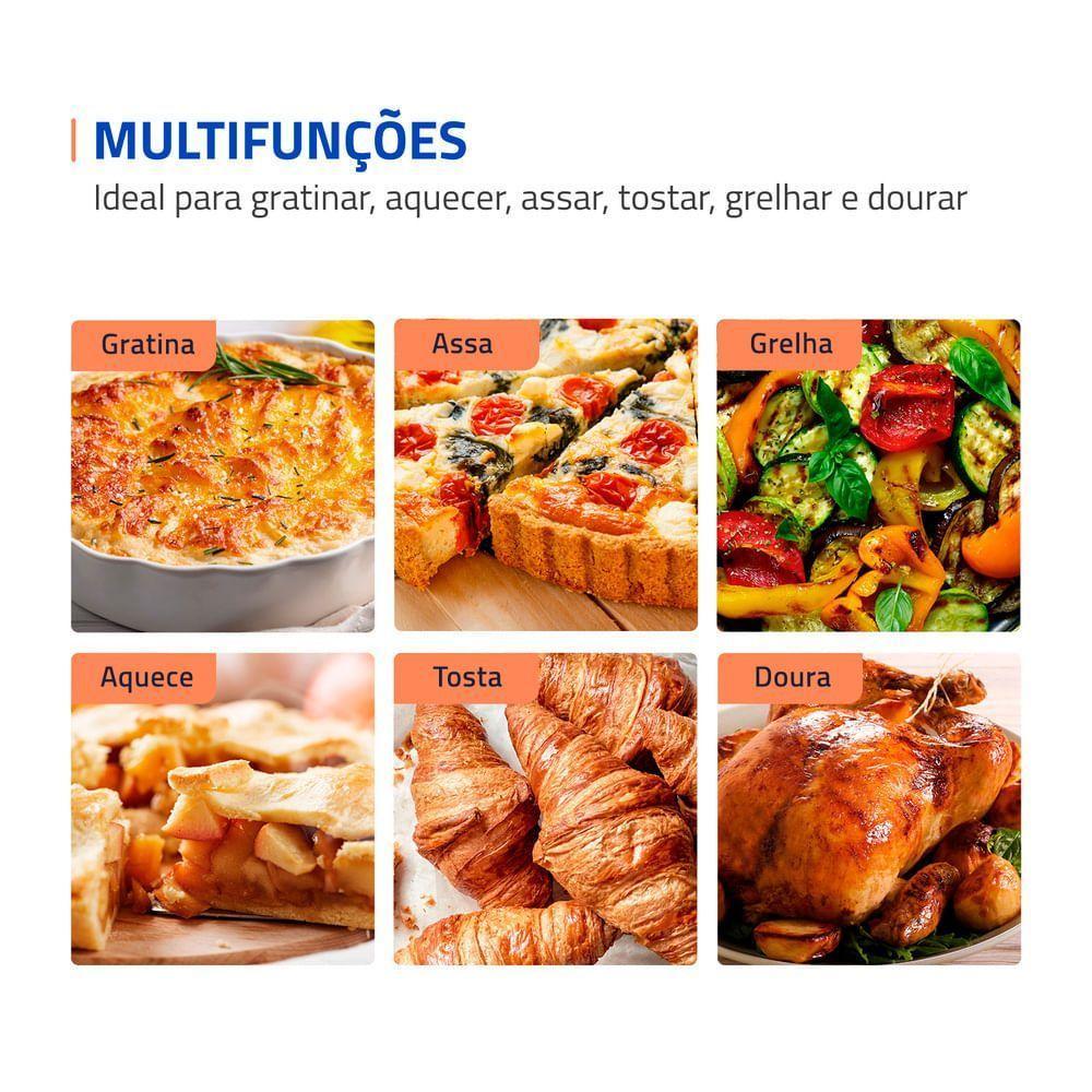 Forno Elétrico Mondial Family II Preto/Inox 1600W 42L FRN-42-B 110V - 3