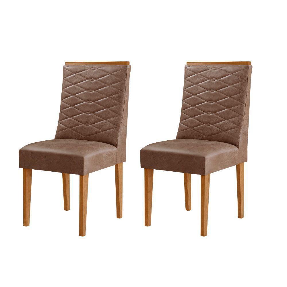 Conjunto Com 2 Cadeiras Mdf Eloise P/ Sala De Jantar Moderna Tork/naturale - 1