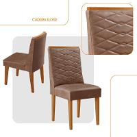 Conjunto Com 2 Cadeiras Mdf Eloise P/ Sala De Jantar Moderna Tork/naturale - 2