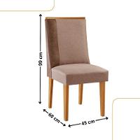 Conjunto Com 2 Cadeiras Mdf Diane P/ Sala De Jantar Moderna Linho Capuccino / Tork / Naturale - 3