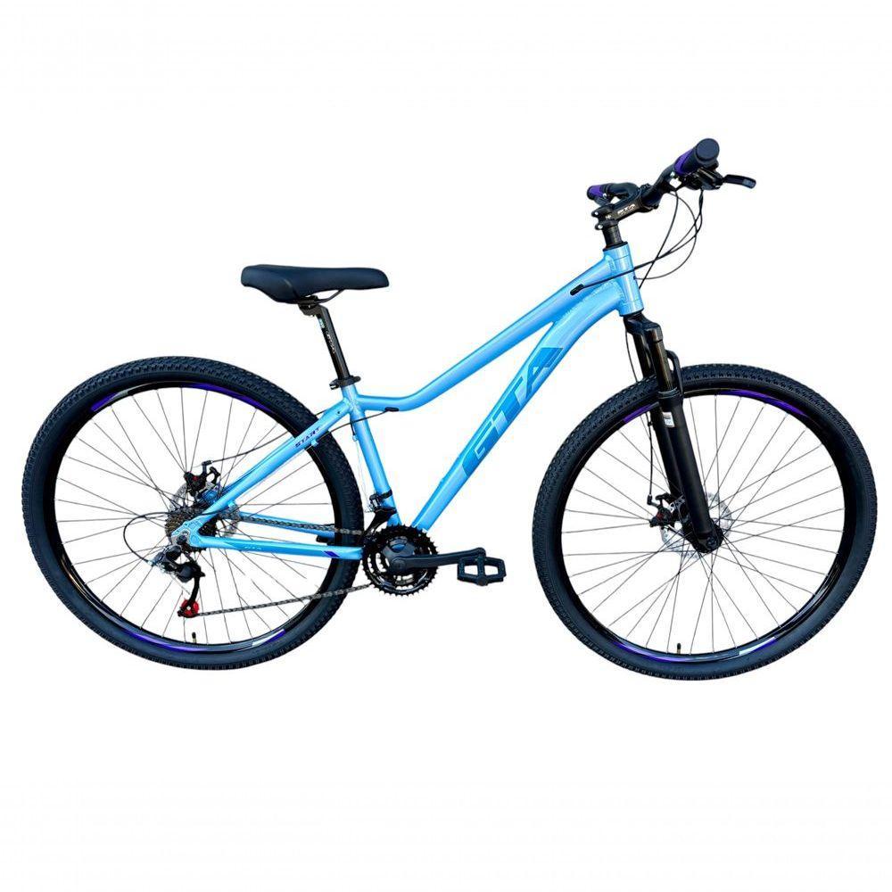 Bicicleta Aro 29 Gta Start Feminina Alumínio 27v K7 Freio A Disco Mecânico Garfo Com Suspensão- Azul/roxo - 1