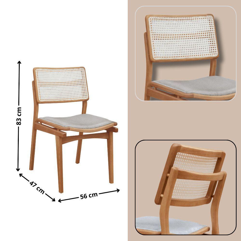 Conjunto Com 2 Cadeiras Madeira Eva Premium Jade Imbuia Natural - 2