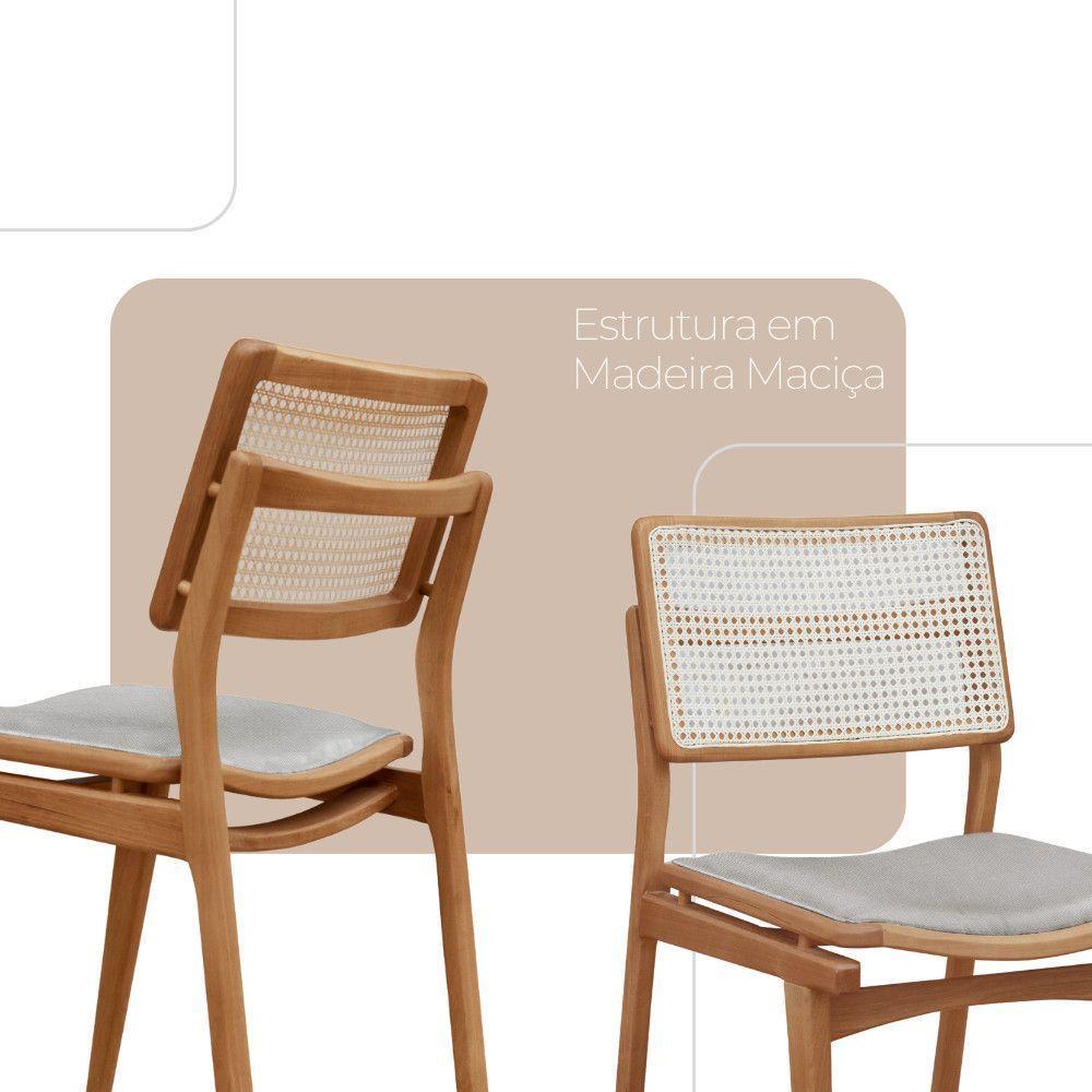 Conjunto Com 2 Cadeiras Madeira Eva Premium Jade Imbuia Natural - 3