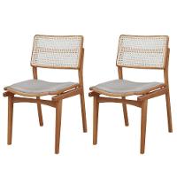 Conjunto Com 2 Cadeiras Madeira Eva Premium Jade Imbuia Natural - 1