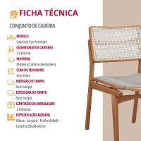 Conjunto Com 2 Cadeiras Madeira Eva Premium Jade Imbuia Natural - 4