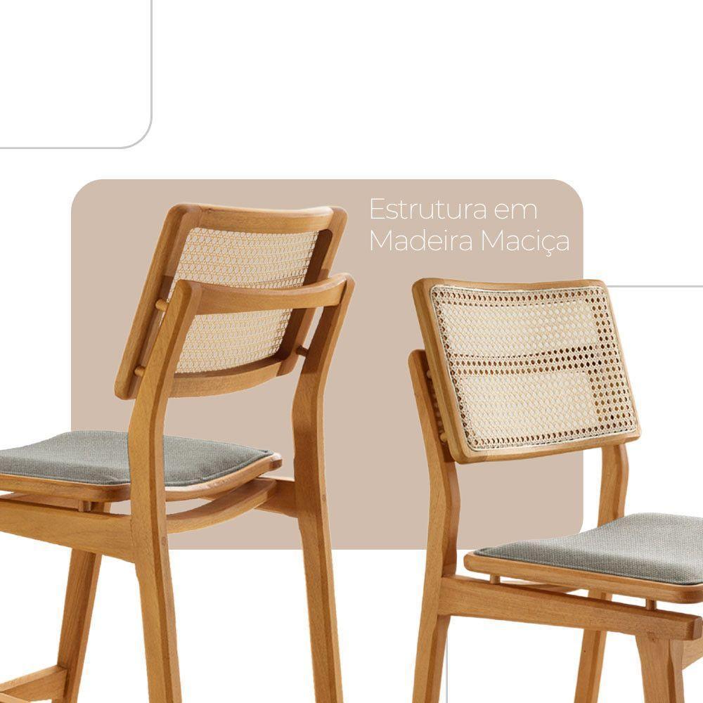 Conjunto Com 2 Banquetas Eva Premium Luna Imbuia Natural - 3