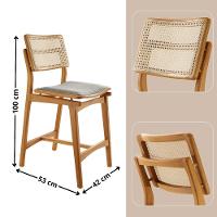 Conjunto Com 2 Banquetas Eva Premium Luna Imbuia Natural - 2