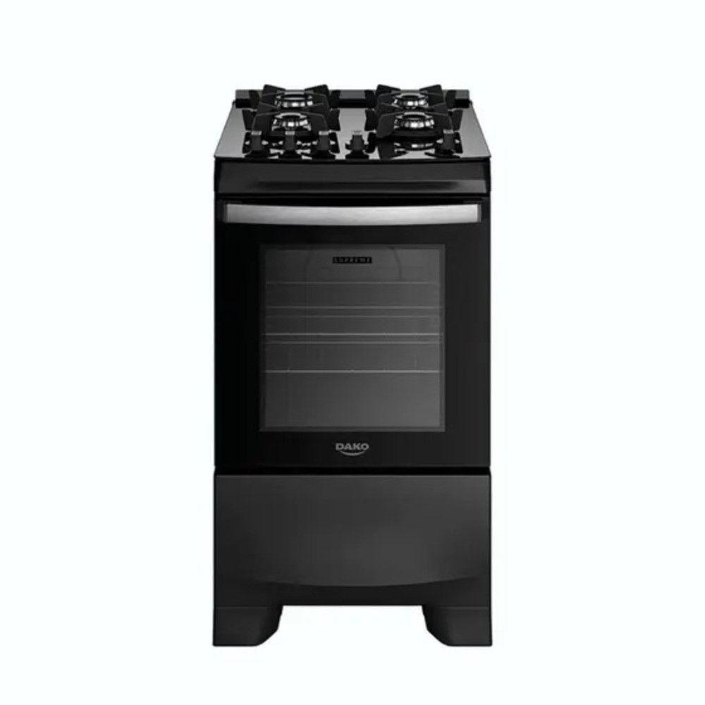 Fogão 4 Bocas Supreme Glass Acendimento Automático Dako Preto Bivolt - 1
