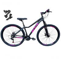 Bicicleta Aro 29 Gta Start Feminina Alumínio 21v Câmbios Shimano Freio A Disco - Preto/rosa Tam.15 - 1