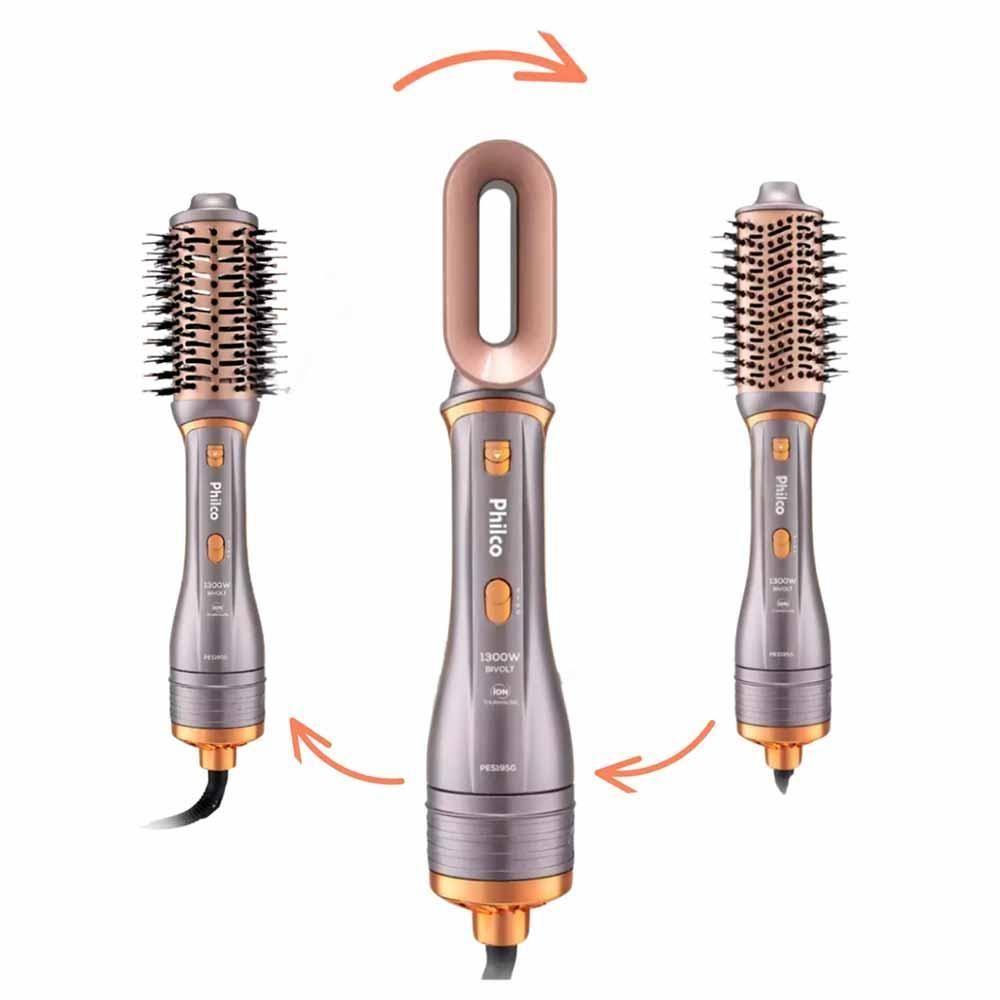 Escova Secadora Philco 3 Acessórios 1300W PES19SG Bivolt - 2