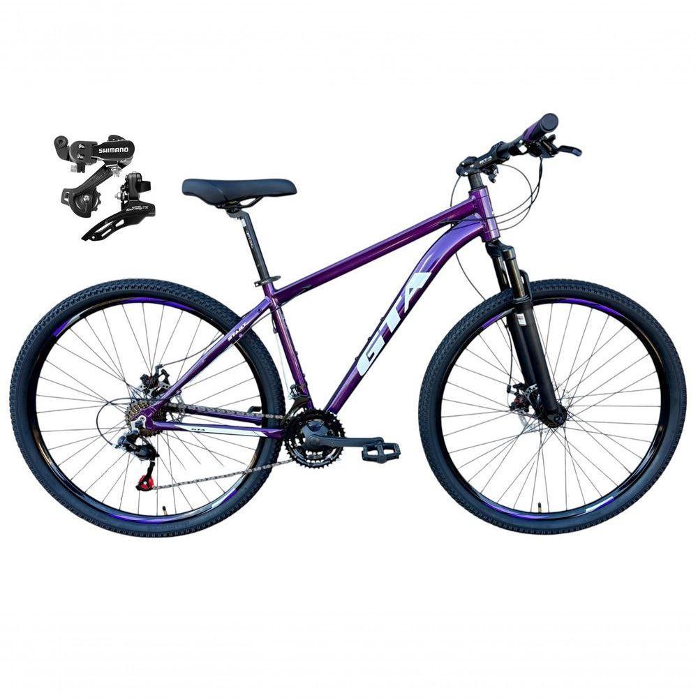 Bicicleta Aro 29 Gta Start Mtb Alumínio 21v Câmbios Shimano Freio A Disco - Roxo Tam.21 - 1