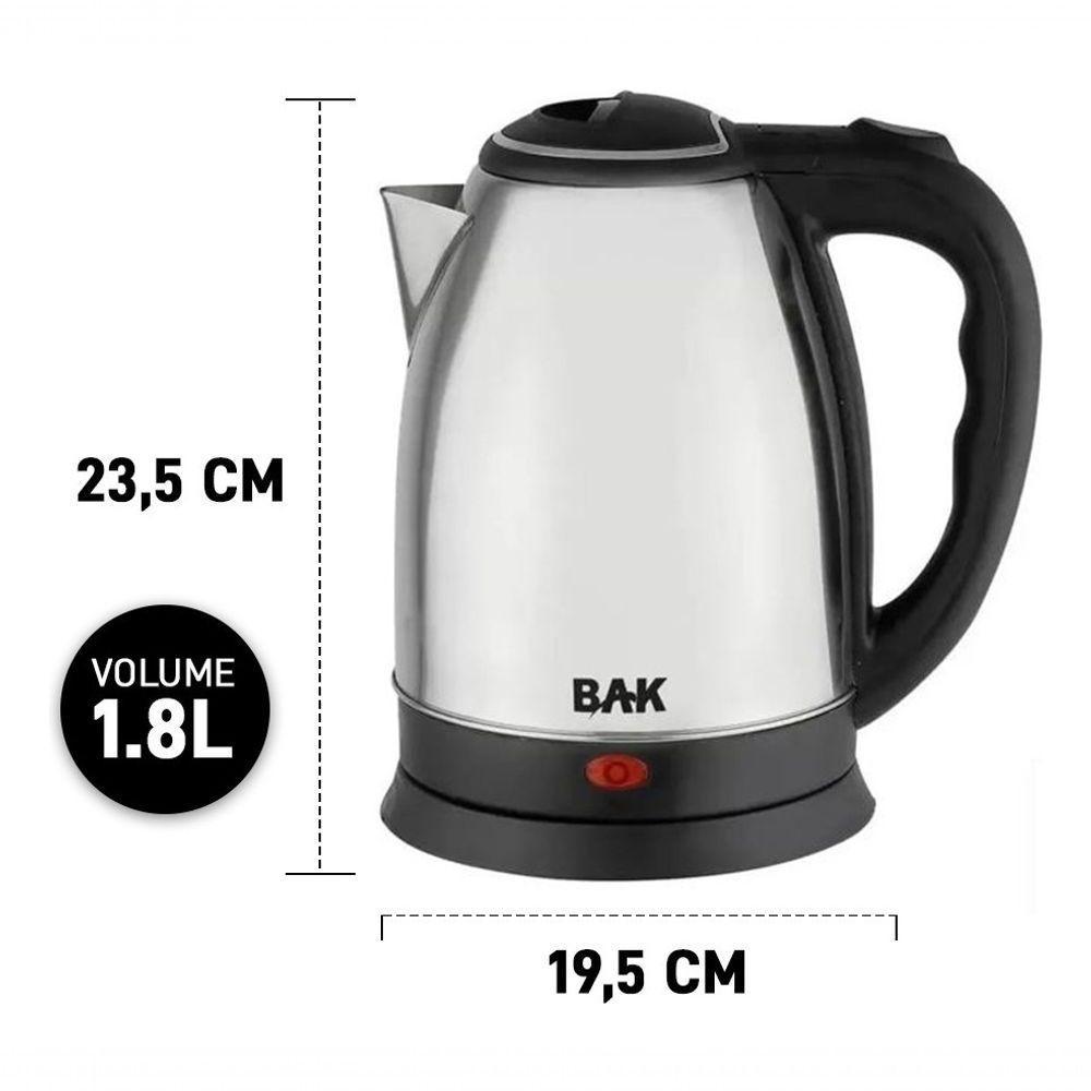 Chaleira Elétrica BAK 1100W Inox 1,8 Litros 110V - 5