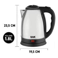 Chaleira Elétrica BAK 1100W Inox 1,8 Litros 110V - 5