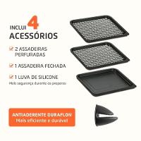 Fritadeira Air Fryer Forno Oven Mondial Branco e Inox 2000W 12L AFON-12L-WI 110V - 3