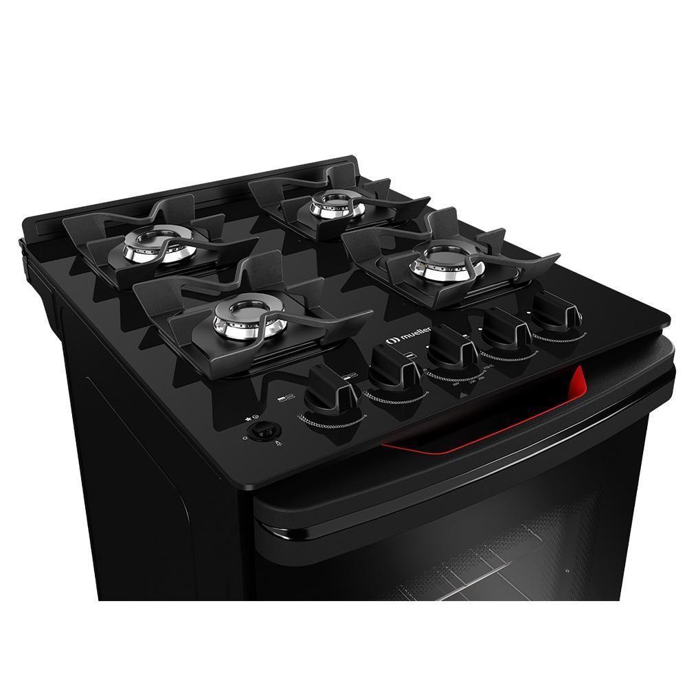 Fogão Mueller 4 Bocas Com Acendimento Automático Preto MFV4BF Bivolt - 4