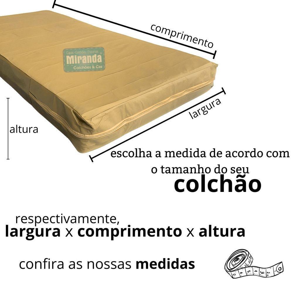 Capa Colchão Solteiro Impermeável Hospitalar Com Zíper - Bege 88x188x14cm - 4