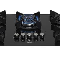 Cooktop 5 Bocas Fischer Infinity Trempe De Ferro Tripla Chama à Gás Mesa De Vidro Preto Bivolt - 2