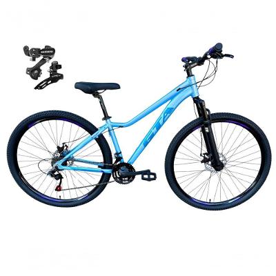 Bicicleta Aro 29 Gta Start Feminina Alumínio 21v Câmbios Shimano Freio A Disco - Azul/roxo Tam.15