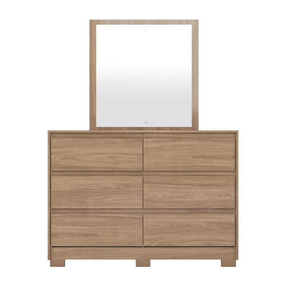 Cômoda 6 Gavetas Layla Com Espelho Casa 812 Jequitibá Brilho - 4