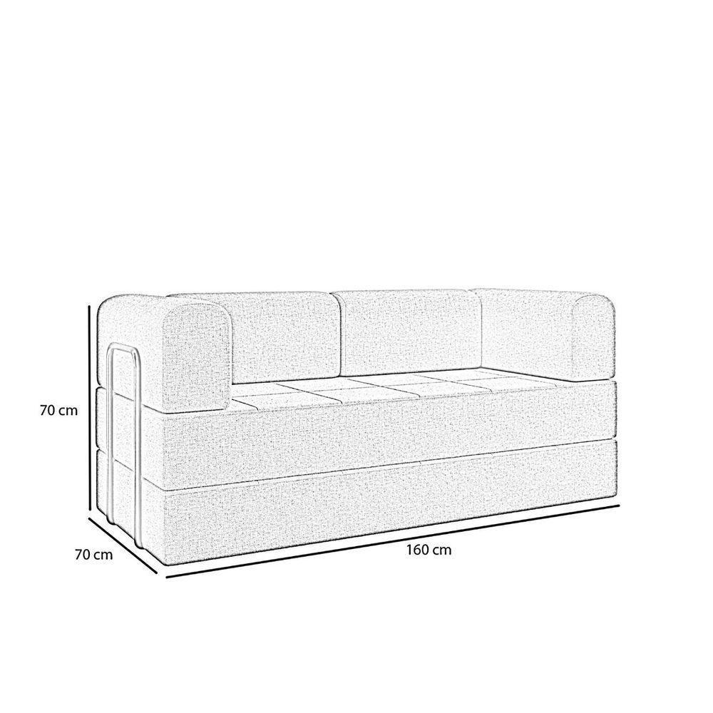 Kit Sofá E Poltrona Na Caixa Modular Soft Para A Sala Bege - 3
