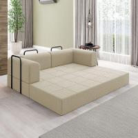 Kit Sofá E Poltrona Na Caixa Modular Soft Para A Sala Bege - 5