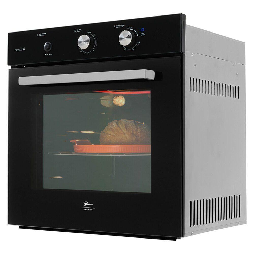 Forno A Gás De Embutir 78L Fischer Infinity Com Grill Preto Preto 110V - 2