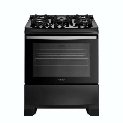Fogão de Piso 5 Bocas a Gás Dako 300001819 Mesa em Vidro Temperado Automático Preto Bivolt