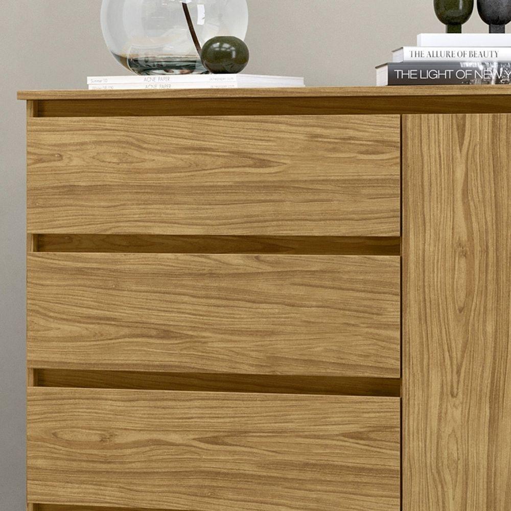 Cômoda Para Quarto Com 4 Gavetas E Armário - Vega Marrocos - 4