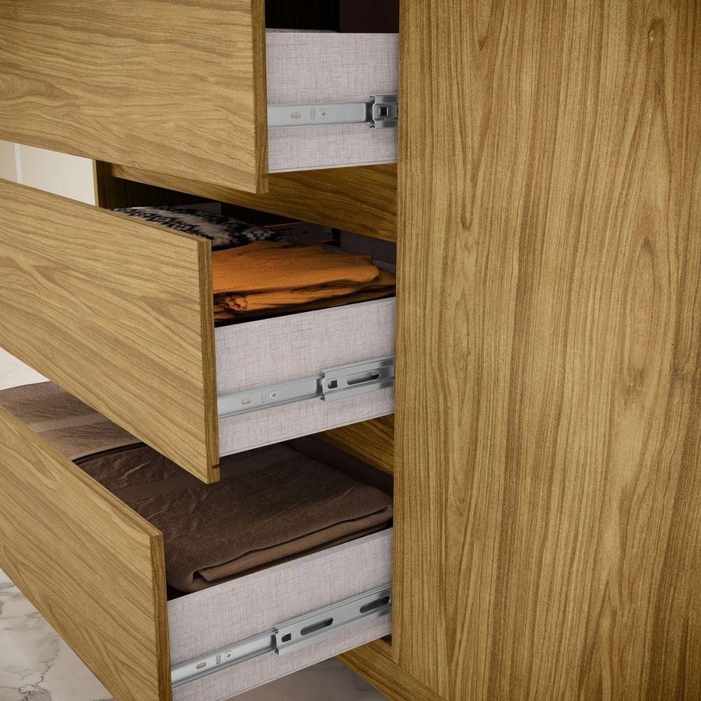 Cômoda Para Quarto Com 4 Gavetas E Armário - Vega Marrocos - 5