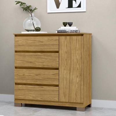 Cômoda Para Quarto Com 4 Gavetas E Armário - Vega Marrocos