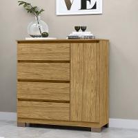 Cômoda Para Quarto Com 4 Gavetas E Armário - Vega Marrocos - 1