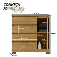 Cômoda Para Quarto Com 4 Gavetas E Armário - Vega Marrocos - 2