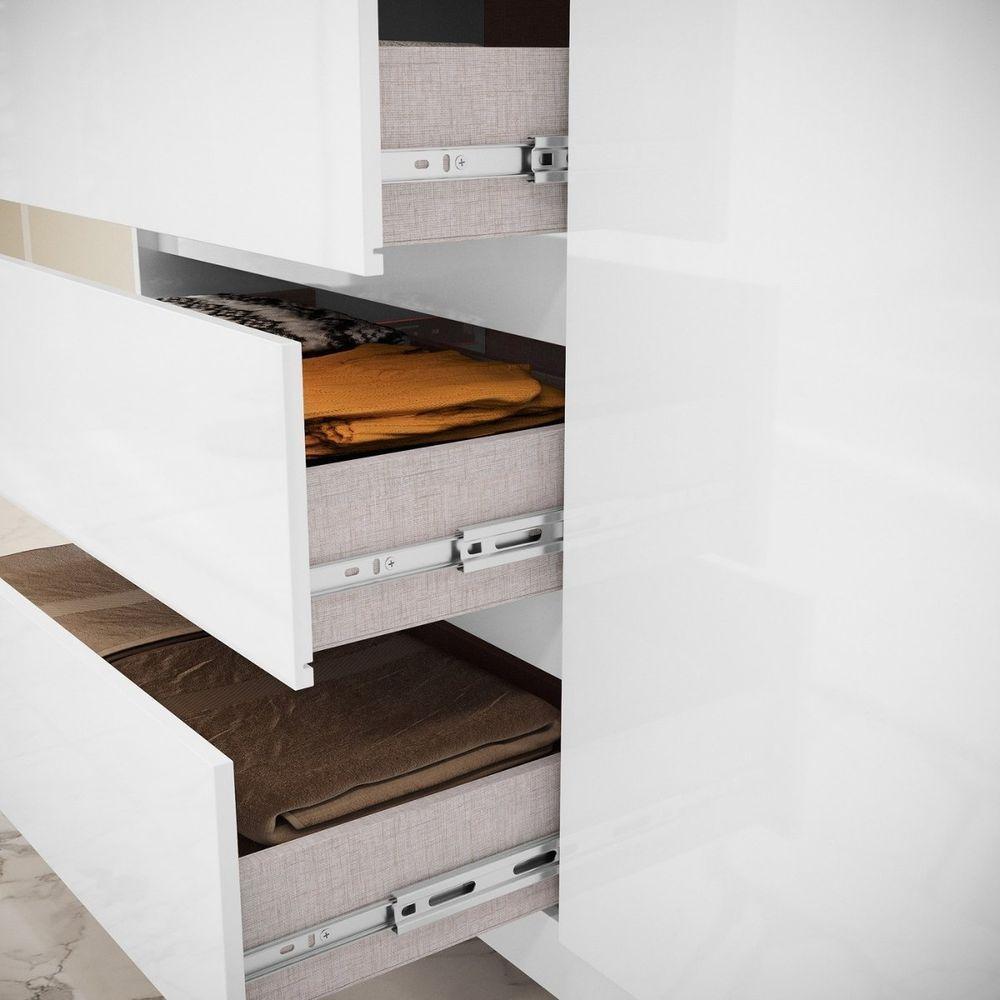 Cômoda Para Quarto Com 4 Gavetas E Armário - Vega Branco - 2