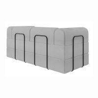 Sofá Na Caixa Modular 2 Lugares Linho Bege Maya Para Sala Cinza