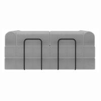 Sofá Na Caixa Modular 2 Lugares Linho Bege Maya Para Sala Cinza - 5