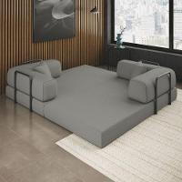 Sofá Na Caixa Modular 2 Lugares Linho Bege Maya Para Sala Cinza - 6