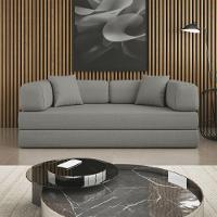 Sofá Na Caixa Modular 2 Lugares Linho Bege Maya Para Sala Cinza - 8