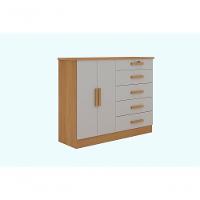 Cômoda New Athos 5 Gavetas Com Sapateira D Doro Cinamomo/off White - 1