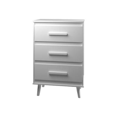 Cômoda Maya 3 Gavetas MDF com Puxadores Plástico Branco para Organização do Quarto