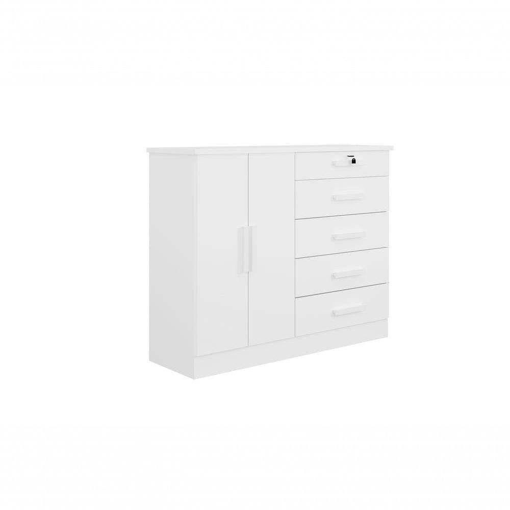 Cômoda New Athos 5 Gavetas Com Sapateira D Doro Branco - 1