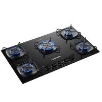Cooktop 5 Bocas A Gás Continental Mesa De Vidro Preto Com Acendimento Automático KC5GR Bivolt - 5
