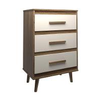 Cômoda Maya 3 Gavetas Com Puxadores E Pés Retro Design Moderno Quarto Savana Mobília Decor - 2